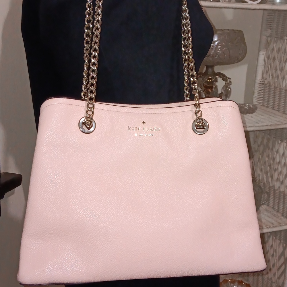 Kate Spade Pebbled Leather Shoulder Bag Signature Embossed New w Care Card
